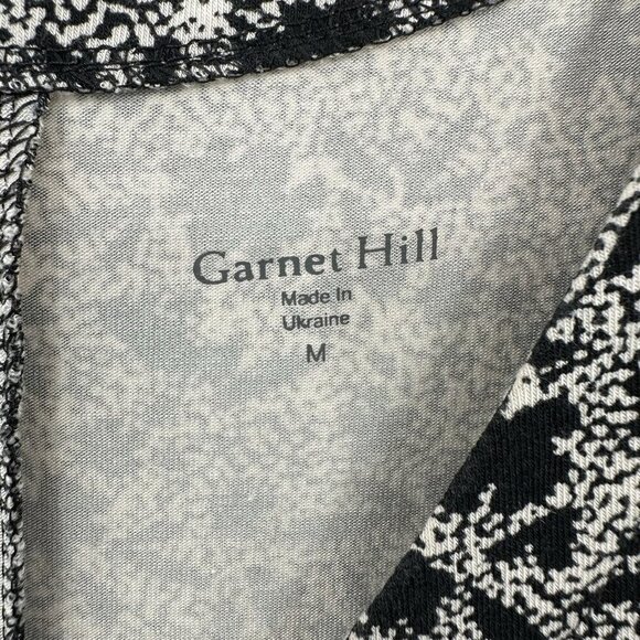 GARNET HILL tank dress button front knit sleeveless floral pockets black M - Picture 8 of 10